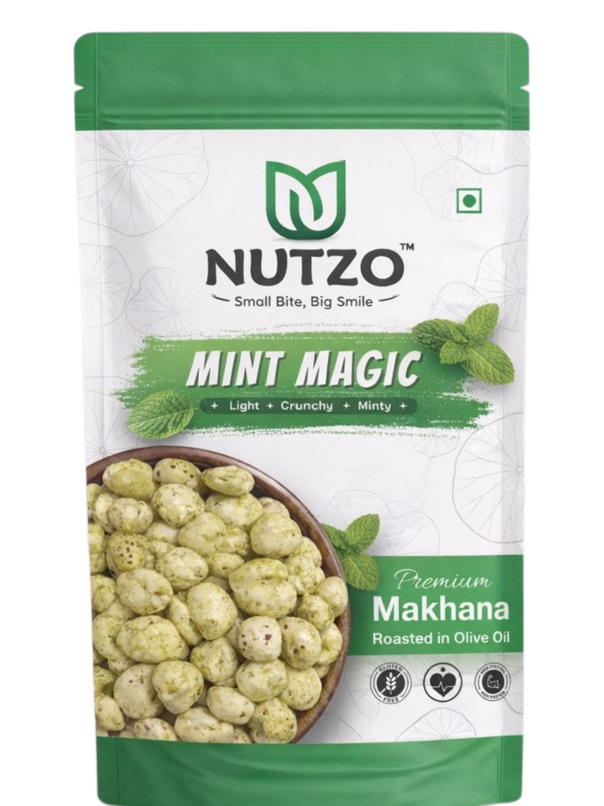 NUTZO Roasted Makhana | Minty Magic | 55g